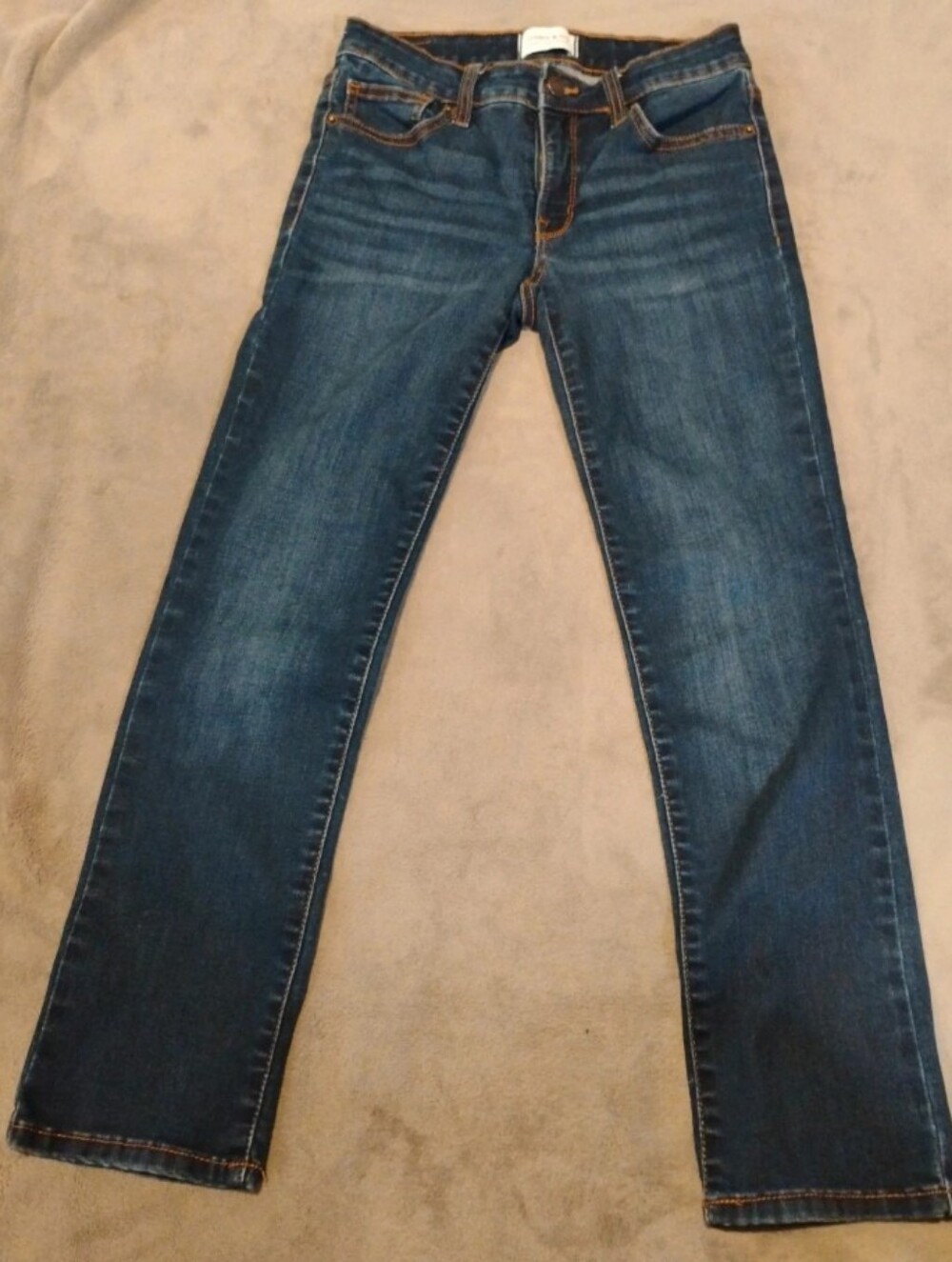 CROWN & IVY Dark Wash Straight Leg Jeans - Petite 2P Stretch